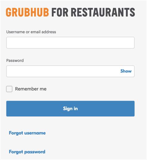 Contact information for natur4kids.de - Join Grubhub now as we team up with Amazon Prime to bring an abundance of new diners to restaurants with $0 food delivery fees for a year. How to Login to Your Grubhub for Restaurants Account For restaurants live on Grubhub, use these instructions to set up and login to your Grubhub for Restaurants account. 